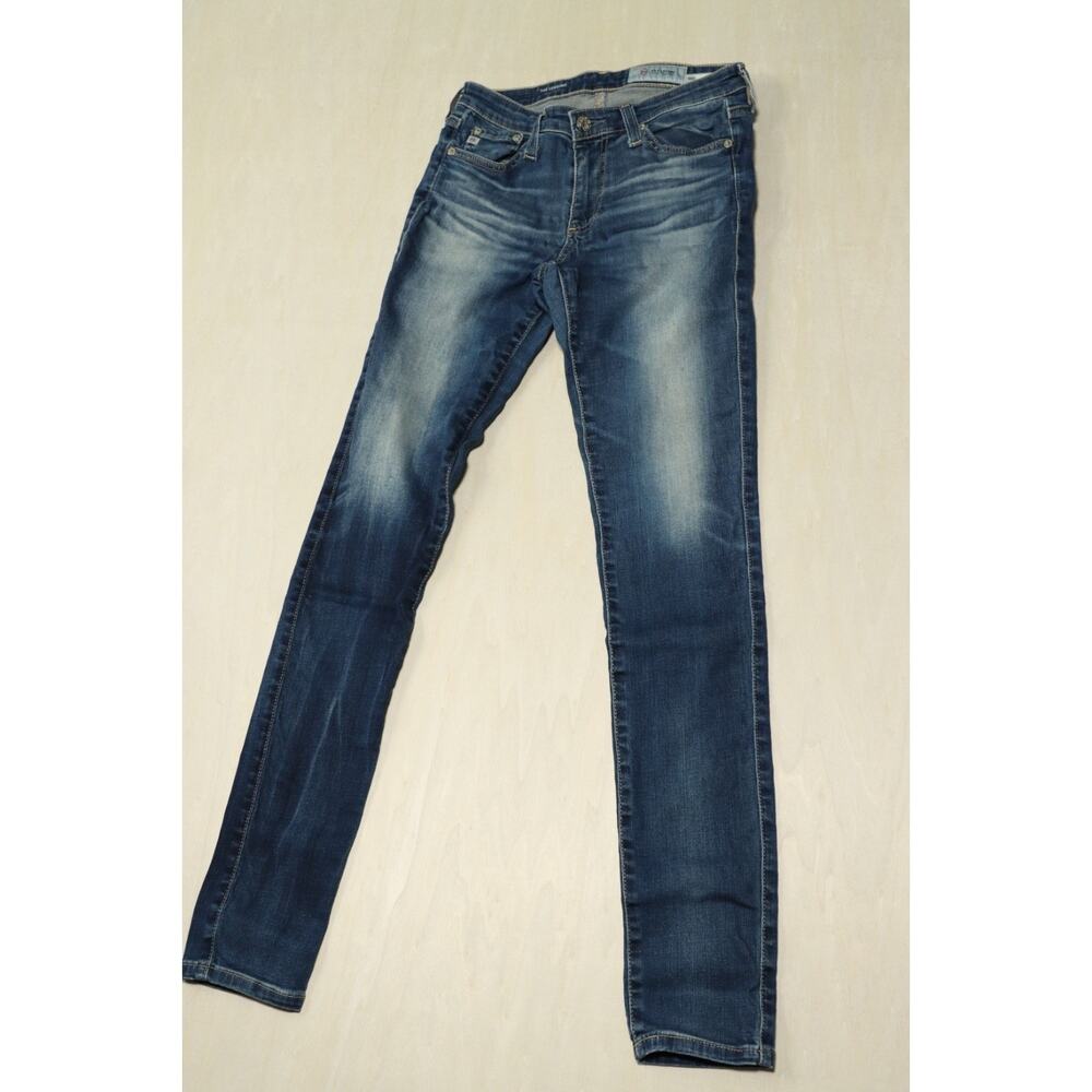 AG Jeans Adriano Goldschmied Women 26 Super Skinny Blue Stretch Denim Mid Rise